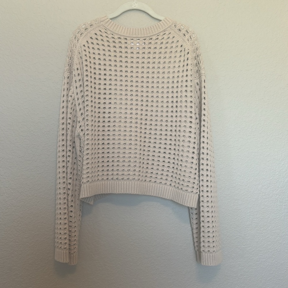 Sammie Mesh Knit Crew Neck Sweater in Dune size Large he - Picture 4 of 12